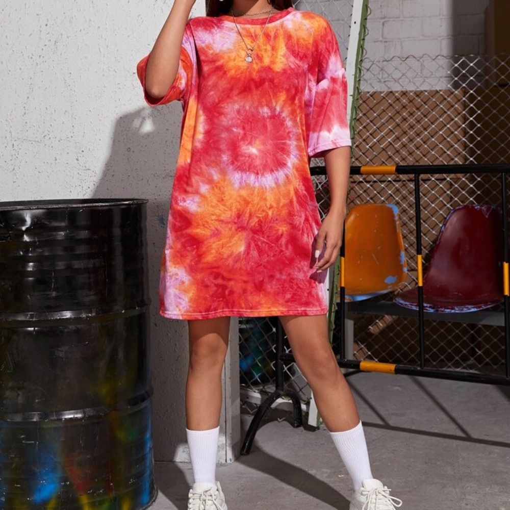 Summer Vibrant Tie Dye Oversized Tee